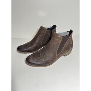 Remonte Dorndorf Women's Brown Oxford Chelsea Inside Zip Boot 38 EU 7-7.5 US